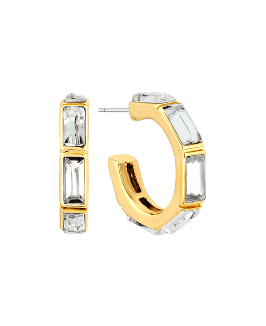 Crystal Baguette 20mm Hoop Earring