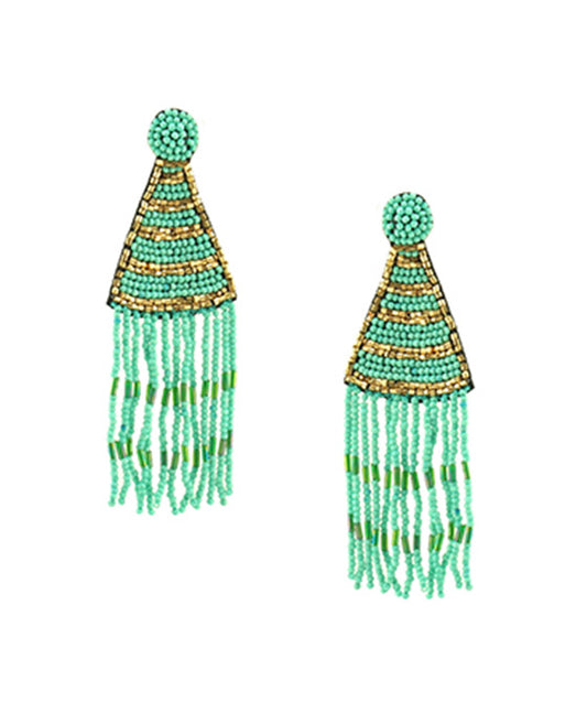 Seed Bead w/ Tassel Post Earring