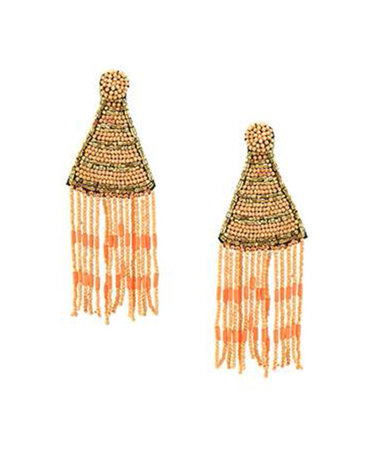 Seed Bead w/ Tassel Post Earring