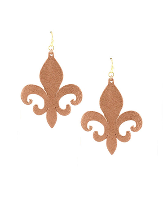 Fleur De Lis Synthetic Leather Earring