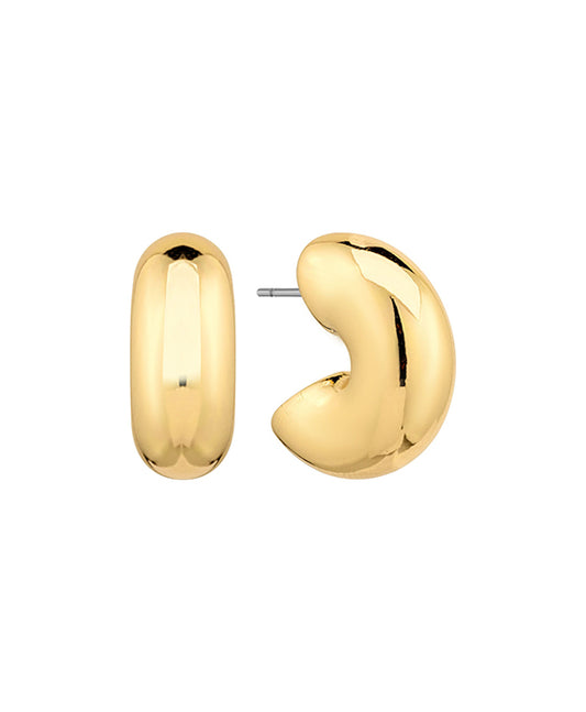 Metal Puffy 20mm Hoop Earring