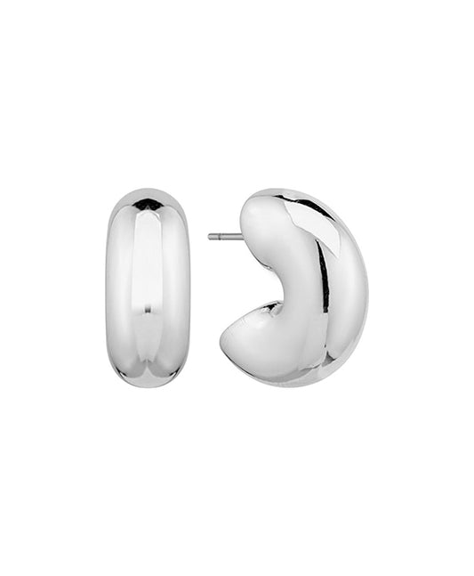 Metal Puffy 20mm Hoop Earring