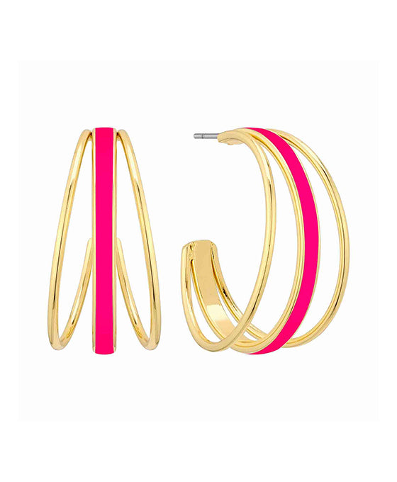 30mm Epoxy Metal Hoop Earring
