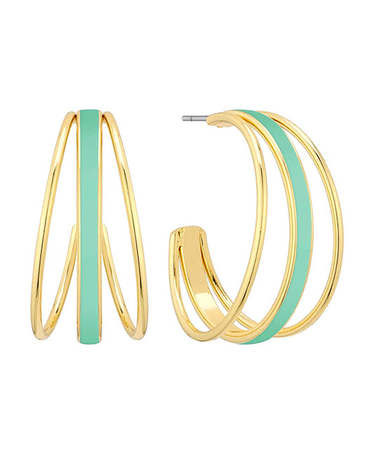 30mm Epoxy Metal Hoop Earring