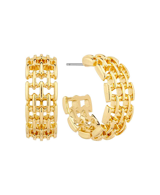 Metal Texture 25mm Hoop Earring