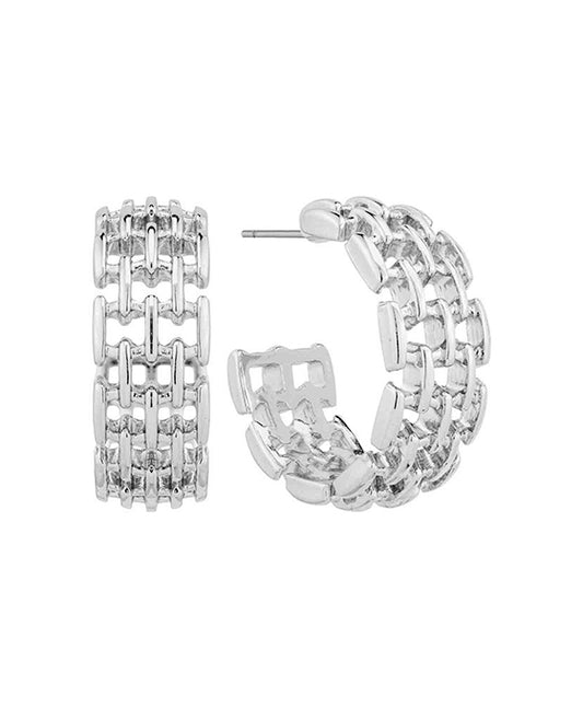 Metal Texture 25mm Hoop Earring