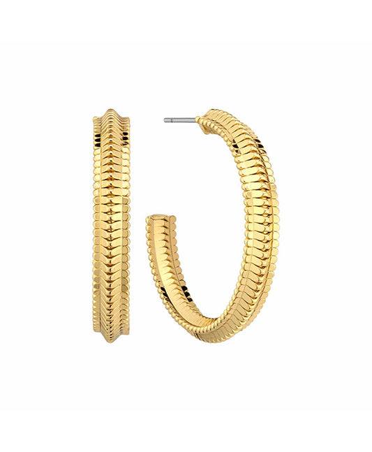 Metal Texture 40mm Hoop Earring