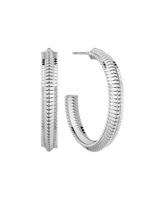 Metal Texture 40mm Hoop Earring