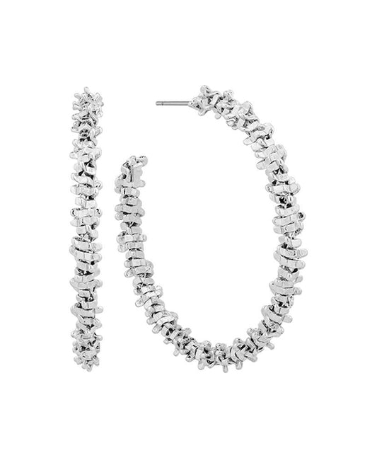 Metal Texture 45mm Hoop Earring