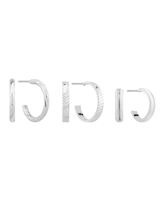 Metal 3 Set Hoop Earring