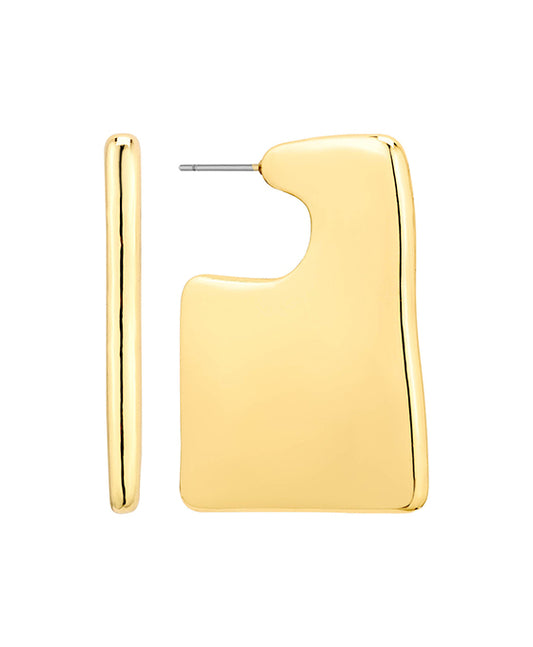 Metal Rectangle 37mm Hoop Earring