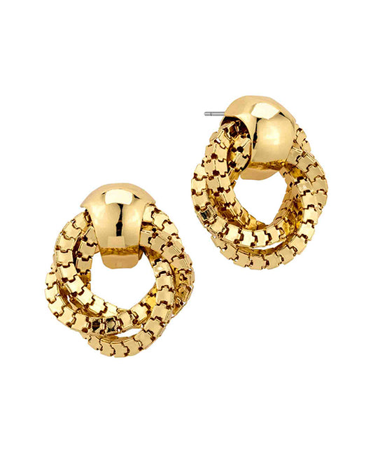 Metal Knot Chain Post Earring