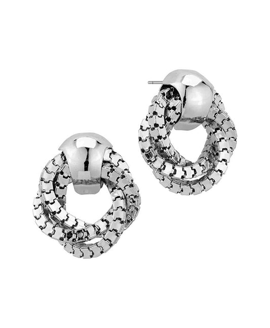 Metal Knot Chain Post Earring