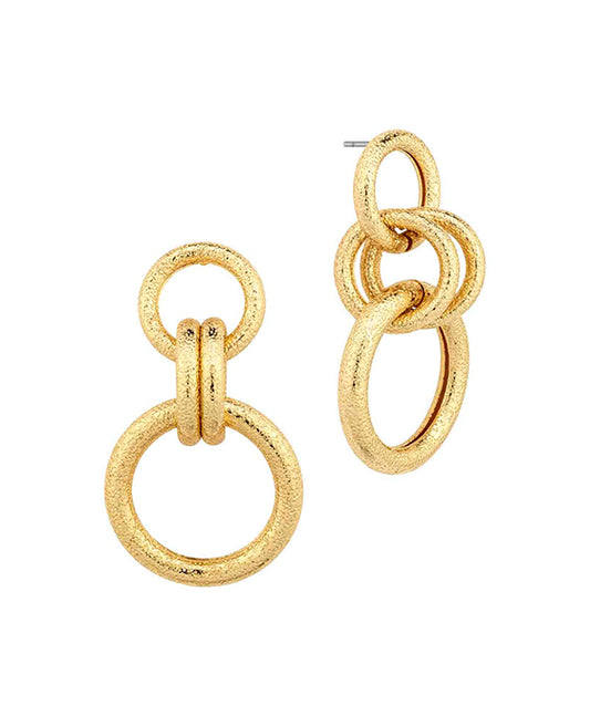 Metal Round Link Post Earring