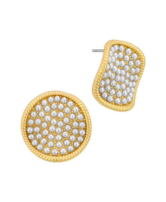 Metal w/ Pearl Post Earring