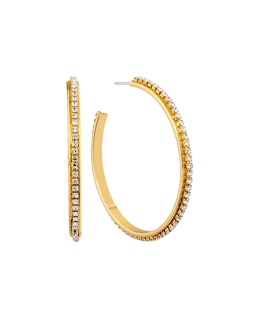 Metal w/ Crystal 46mm Hoop Earring