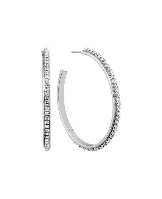 Metal w/ Crystal 46mm Hoop Earring