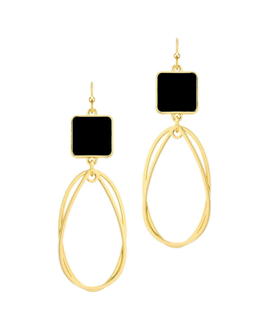 Epoxy & Double Oval Shape Earring