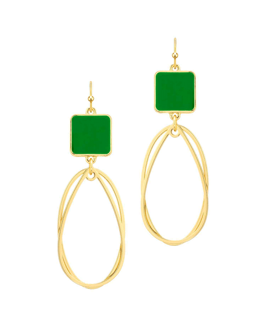Epoxy & Double Oval Shape Earring