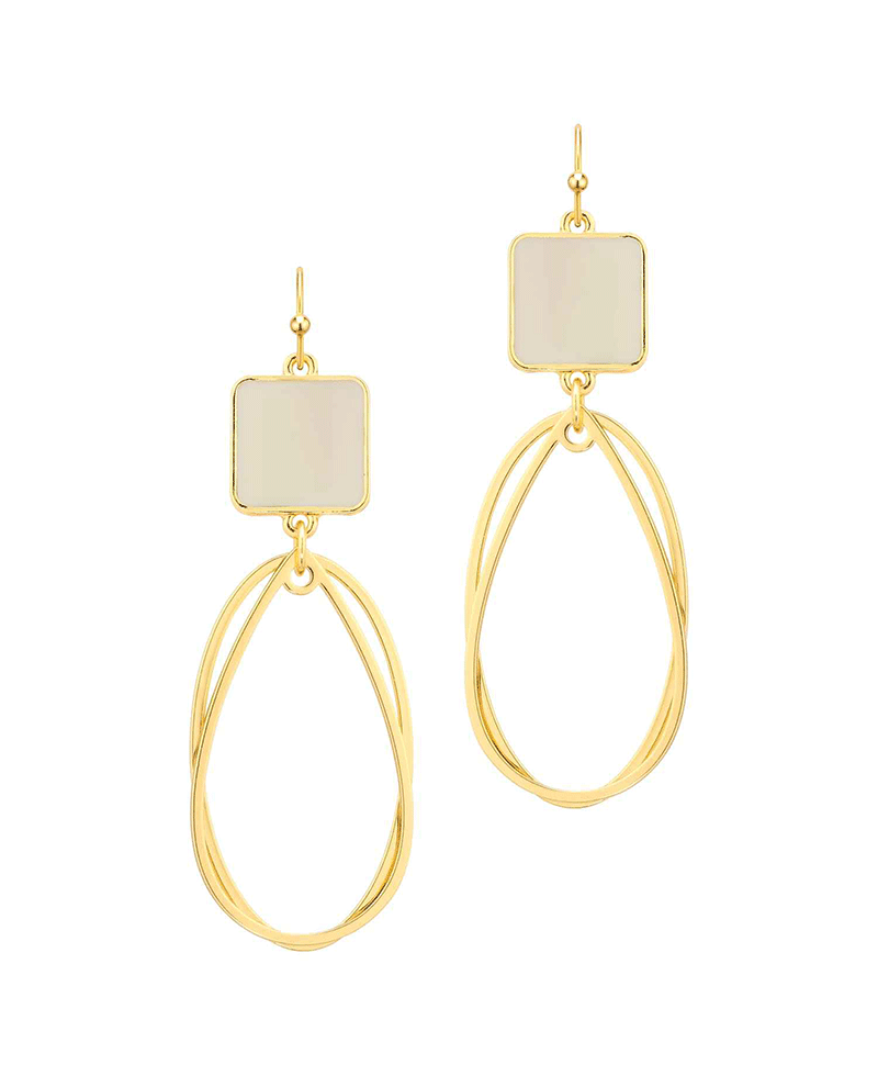 Epoxy & Double Oval Shape Earring