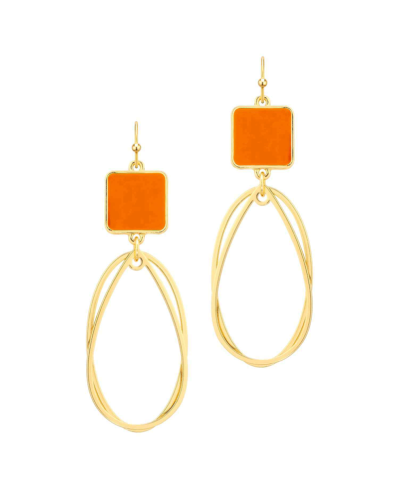 Epoxy & Double Oval Shape Earring