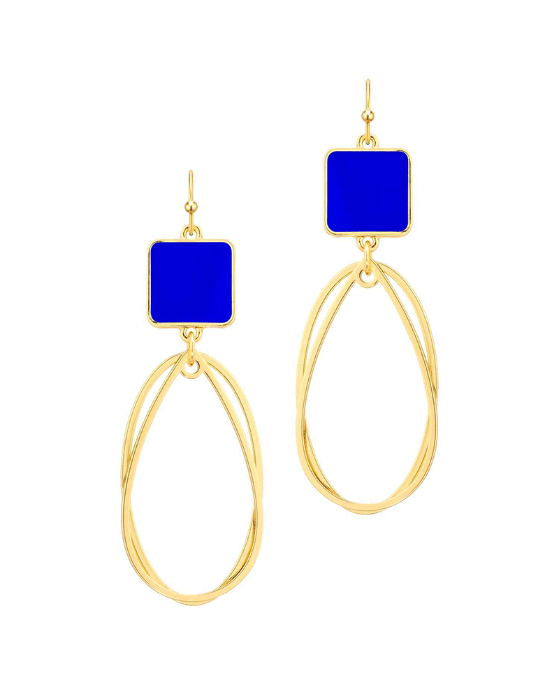 Epoxy & Double Oval Shape Earring