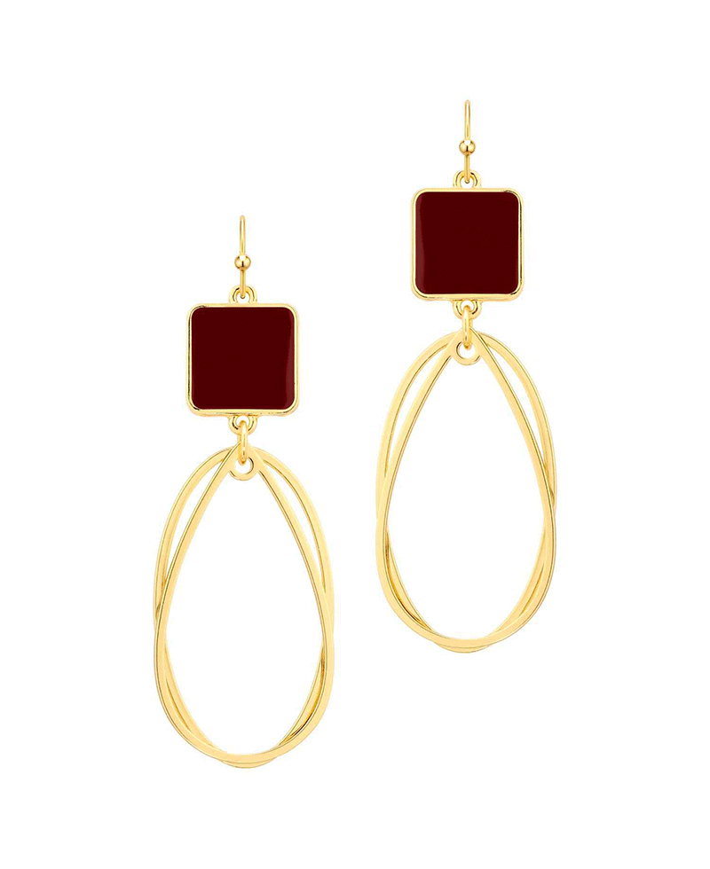 Epoxy & Double Oval Shape Earring