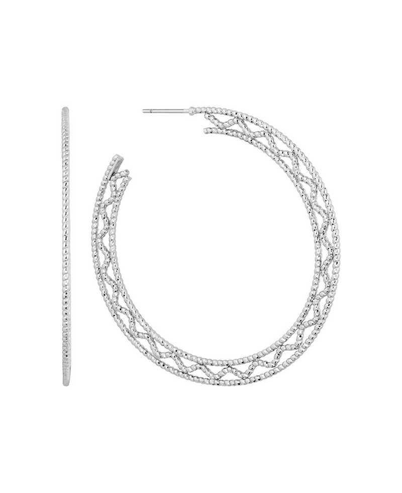 Metal Texture 55mm Hoop Earring