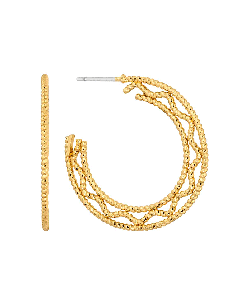 Metal Texture 30mm Hoop Earring