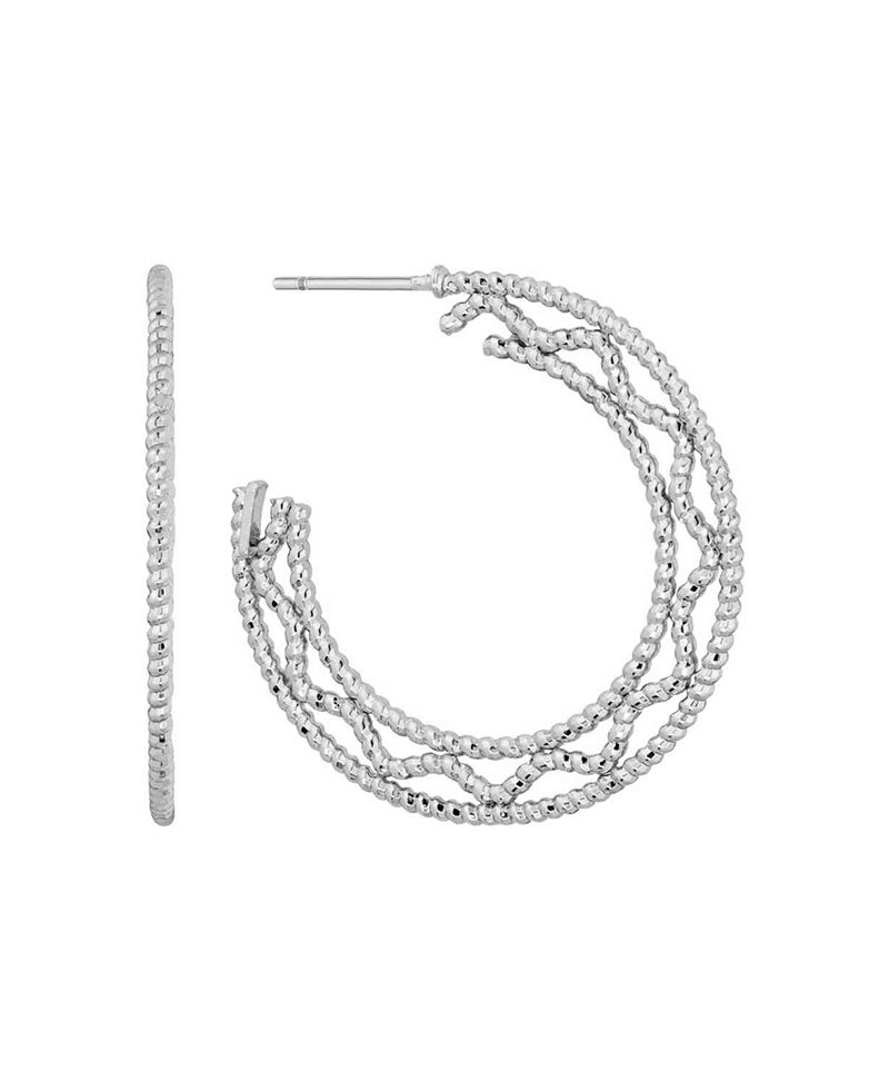 Metal Texture 30mm Hoop Earring