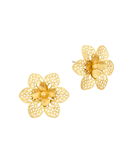 Metal Flower Post Earring