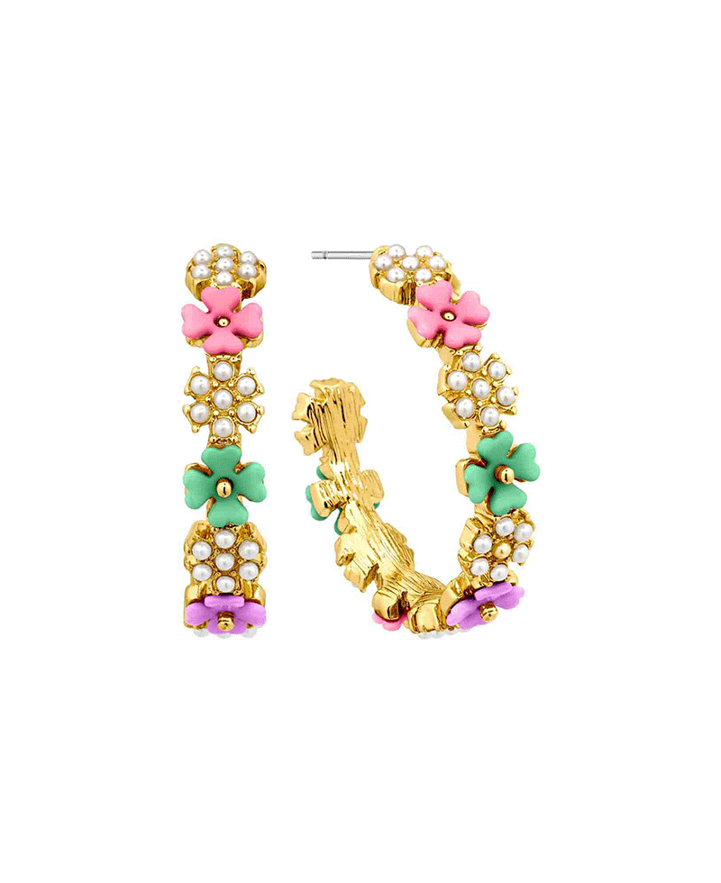 Pearl & Metal 30mm Hoop Earring