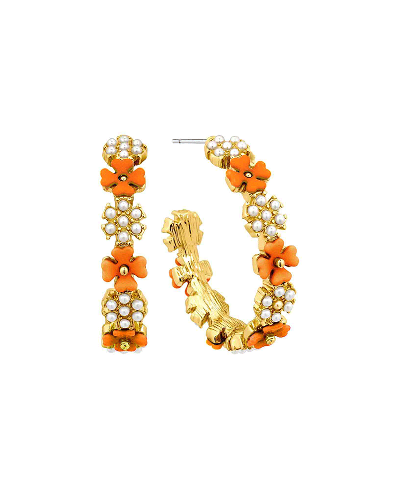Pearl & Metal 30mm Hoop Earring