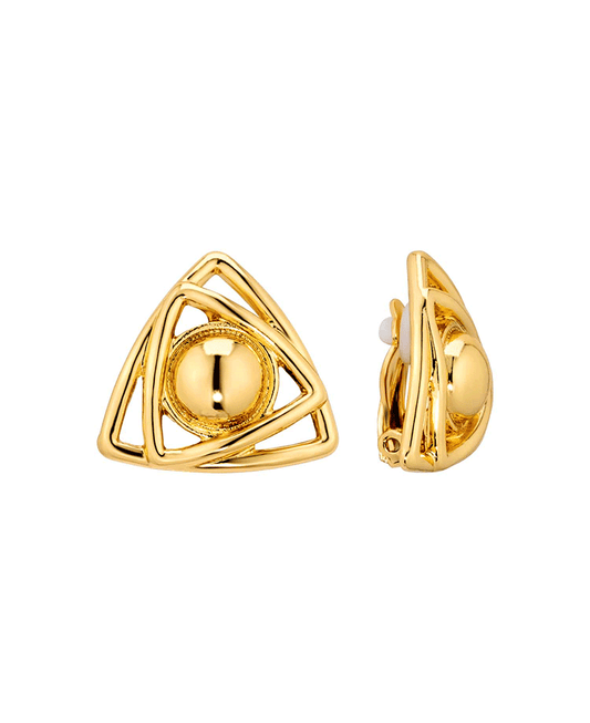 Double Triangle Clip On Earring