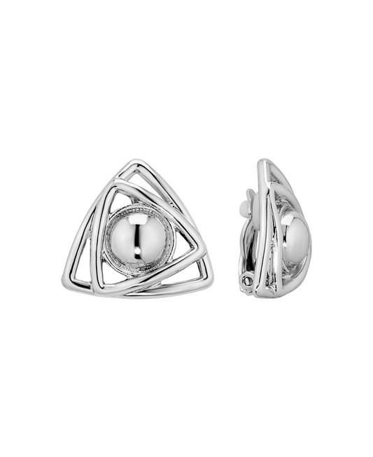 Double Triangle Clip On Earring