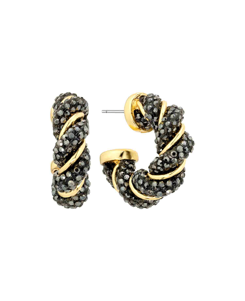 Metal w/ Rhinestone 30mm Hoop Earring