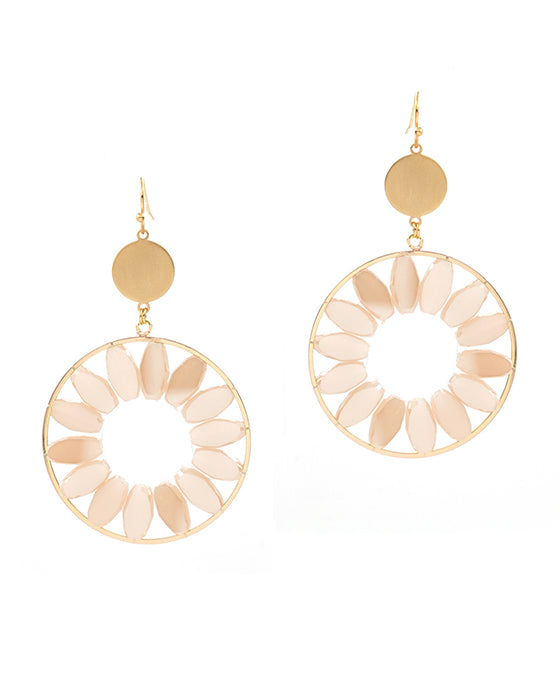 Oval Glass Beaded Circle Earring