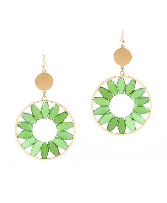 Oval Glass Beaded Circle Earring