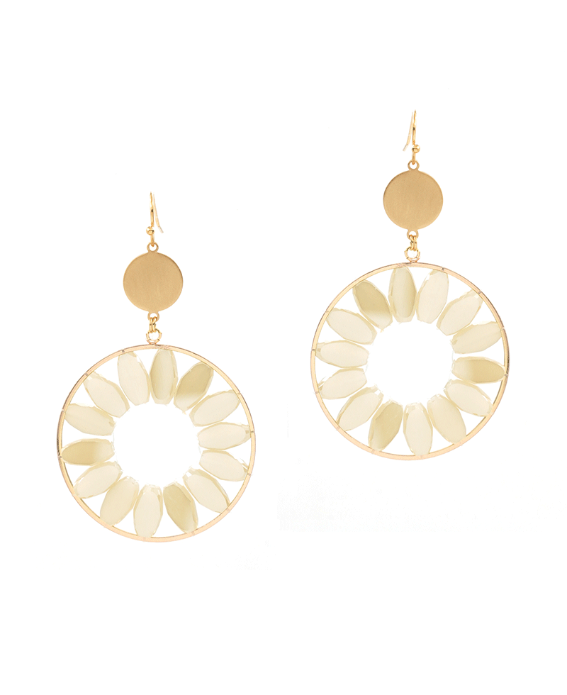 Oval Glass Beaded Circle Earring