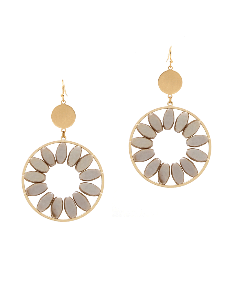 Oval Glass Beaded Circle Earring