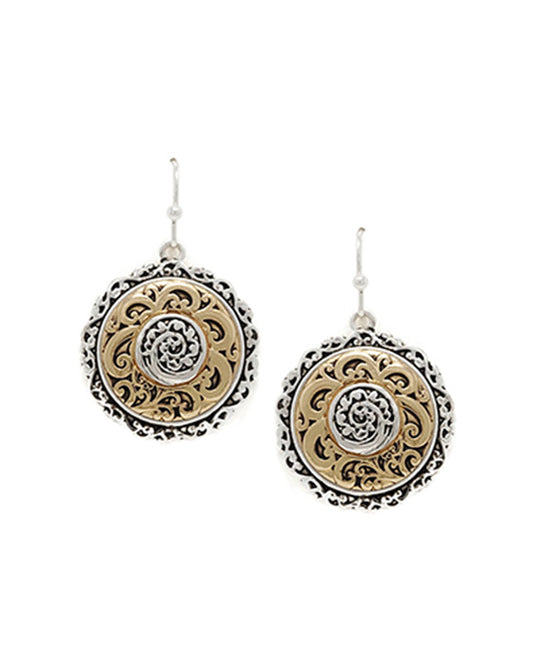 Round Tailored w/ Filigree Earring