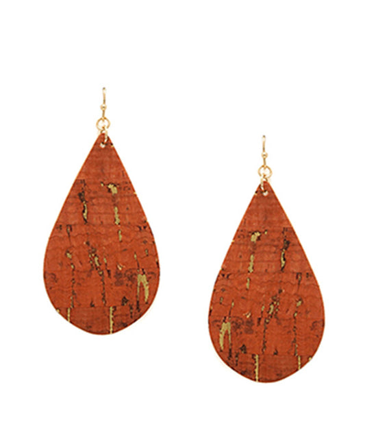 Teardrop Cork Earring