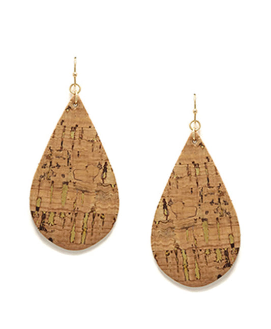 Teardrop Cork Earring