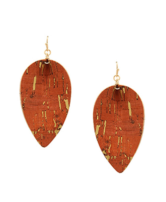 Leaf Shape Cork Earring