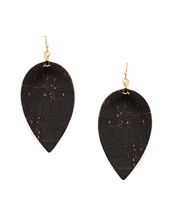 Leaf Shape Cork Earring
