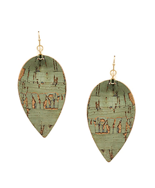 Leaf Shape Cork Earring
