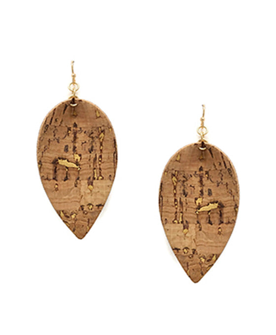 Leaf Shape Cork Earring
