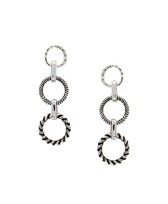 Round Tailored w/ Chain Drop Earring