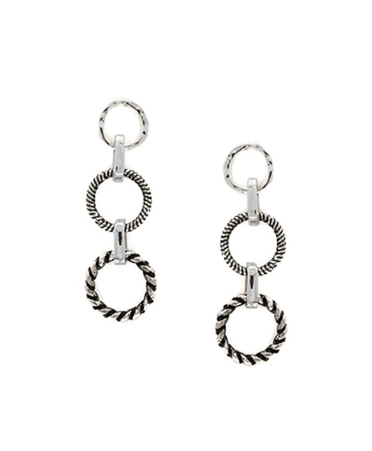 Round Tailored w/ Chain Drop Earring