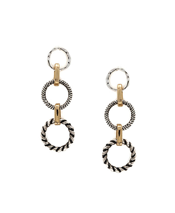 Round Tailored w/ Chain Drop Earring